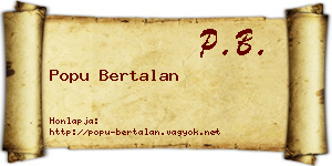Popu Bertalan névjegykártya